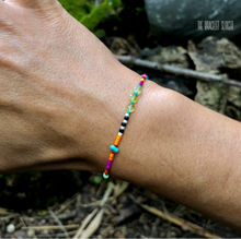Load image into Gallery viewer, “Wildfire” Turquoise, Labradorite, Apatite, Peridot, Black Spinel, Ethiopian Opal, Seed Bead, Spirit Bracelet or Anklet