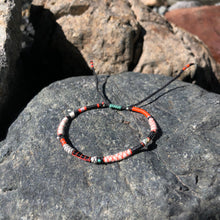 Load image into Gallery viewer, “Highway 101” Cotton, Merino Wool, Turquoise, Pearl, Opal Wanderlust Bracelet