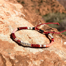 Load image into Gallery viewer, “Wild Spark" Fiber Threads with a Pearl Stone Wanderlust Bracelet