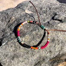 Load image into Gallery viewer, “Sunny" Fiber Threads with Turquoise Stone Wanderlust Bracelet