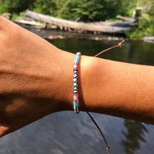 Load image into Gallery viewer, “Rivers and Wildflowers” Cotton Wanderlust Bracelet