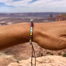 Load image into Gallery viewer, “Moab” Fiber Threads with Herkimer Diamond, Opal, Turquoise Stone Wanderlust Bracelet