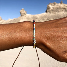 Load image into Gallery viewer, “Elysian Sky" Fiber Threads with Turquoise and Opal Stone Wanderlust Bracelet