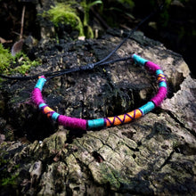 Load image into Gallery viewer, “Graffiti” Alpaca Wool, Cotton, Waxed Linen Cord Wanderlust Bracelet