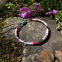 Load image into Gallery viewer, “Tillamook Forest” Fiber Threads with Herkimer Diamond, Turquoise, Opal Stone Wanderlust Bracelet