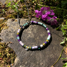 Load image into Gallery viewer, “Woodlands” Fiber Threads with Herkimer Diamond, Amethyst, Malachite, Opal Stone Wanderlust Bracelet