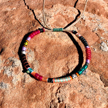 Load image into Gallery viewer, “Healing Heart" Fiber Threads with Herkimer diamond, Ethiopian opal, and Turquoise Stone Wanderlust Bracelet