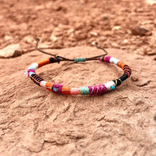 Load image into Gallery viewer, “Arches” Fiber Threads with Herkimer Diamond, Turquoise, Opal Stone Wanderlust Bracelet