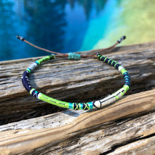 Load image into Gallery viewer, “Straight on ‘til Morning" Fiber Threads with Merino Wool Wanderlust Bracelet