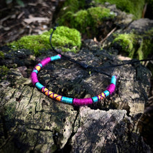 Load image into Gallery viewer, “Graffiti” Alpaca Wool, Cotton, Waxed Linen Cord Wanderlust Bracelet