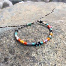 Load image into Gallery viewer, “Ignite" Cotton with Amethyst, Ethiopian Opal, Turquoise, Labradorite, and Seed Bead Wanderlust Bracelet