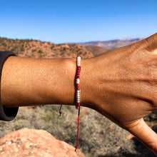 Load image into Gallery viewer, “Wild Spark" Fiber Threads with a Pearl Stone Wanderlust Bracelet