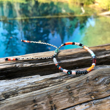 Load image into Gallery viewer, “You are a Warrior" Fiber Threads with an Turquoise Stone Wanderlust Bracelet