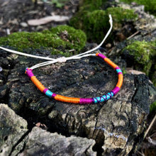 Load image into Gallery viewer, “Chiang Mai” Cotton and Irish Waxed Linen Cord Wanderlust Bracelet