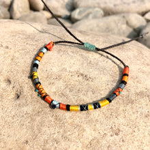 Load image into Gallery viewer, “September Aspen" Cotton with Ethiopian Opal, Turquoise, Labradorite, and Seed Bead Wanderlust Bracelet