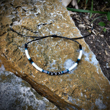 Load image into Gallery viewer, “White Wolf” Merino Wool, Cotton, and Irish Waxed Linen Cord Wanderlust Bracelet