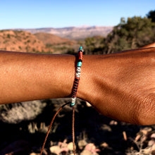 Load image into Gallery viewer, “Utah" Fiber Threads with Turquoise Stone Wanderlust Bracelet