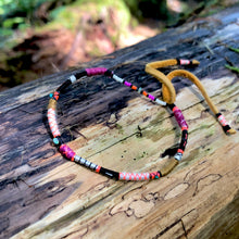 Load image into Gallery viewer, “Tootles" Fiber Threads with Malachite, Turquoise, Opal Wanderlust Bracelet