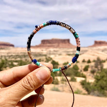 Load image into Gallery viewer, “Harmony” Fiber Threads with Pearl, Lapis, Turquoise, Citrine Stone Wanderlust Bracelet