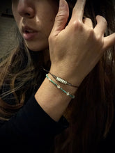 Load image into Gallery viewer, “Tiny Dreamer” Tiny Turquoise, Herkimer Diamond, Silver Seed Bead Spirit Bracelet
