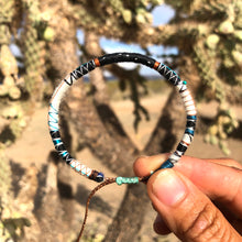 Load image into Gallery viewer, “The Navigator" Fiber Threads with a Malachite Stone Wanderlust Bracelet
