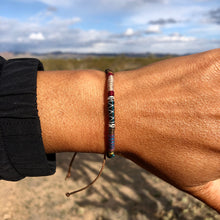 Load image into Gallery viewer, “Wild Coyote" Fiber Threads with a Tibetan Turquoise Stone Wanderlust Bracelet