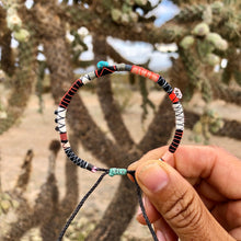 Load image into Gallery viewer, “Howling Desert” Fiber Threads with Herkimer diamond and Turquoise Stone Wanderlust Bracelet