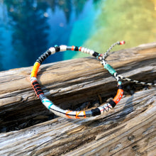 Load image into Gallery viewer, “You are a Warrior" Fiber Threads with an Turquoise Stone Wanderlust Bracelet