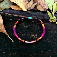 Load image into Gallery viewer, “Wild Rose" Fiber Threads with Alpaca Wool Wanderlust Bracelet