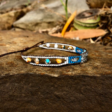 Load image into Gallery viewer, “Dream Catcher” Labradorite, Moonstone, Spiny Oyster Turquoise, Seed Bead Dream Bracelet