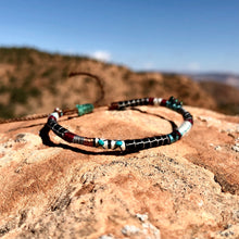 Load image into Gallery viewer, “The Trail" Fiber Threads with Ethiopian opal and Turquoise Stone Wanderlust Bracelet
