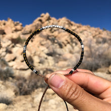 Load image into Gallery viewer, “Stars in the Night" Fiber Threads with Merino Wool Wanderlust Bracelet