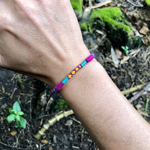 Load image into Gallery viewer, “Graffiti” Alpaca Wool, Cotton, Waxed Linen Cord Wanderlust Bracelet