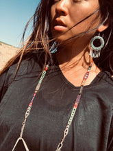 Load image into Gallery viewer, “Tumbling Tumbleweed” Ethiopian Opal, Turquoise, Labradorite, Amethyst, Moonstone, and Seed Bead Dream Masklet / Necklace