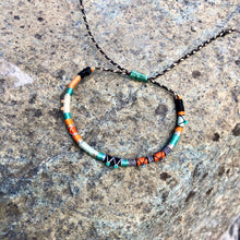 Load image into Gallery viewer, “Burn" Cotton with Ethiopian Opal, Turquoise, and Seed Bead Wanderlust Bracelet