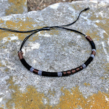 Load image into Gallery viewer, “Grizzly Bear” Cotton and Irish Waxed Linen Cord Wanderlust Bracelet