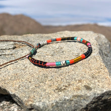 Load image into Gallery viewer, “Into the Fire" Fiber Threads with Merino Wool Wanderlust Bracelet