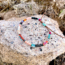 Load image into Gallery viewer, “The Huntress” Fiber Threads with Herkimer Diamond, Pearl, Tibetan Turquoise Stones Wanderlust Bracelet