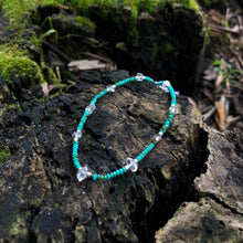 Load image into Gallery viewer, “Tiny Dreamer” Tiny Turquoise, Herkimer Diamond, Silver Seed Bead Spirit Bracelet