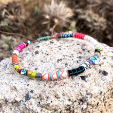 Load image into Gallery viewer, “The Hunter” Fiber Threads with Herkimer Diamond, Pearl, Malachite Stones Wanderlust Bracelet