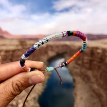 Load image into Gallery viewer, “Follow your Arrow” Fiber Threads with Tibetan Turquoise Stone Wanderlust Bracelet