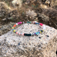Load image into Gallery viewer, “The Hunter” Fiber Threads with Herkimer Diamond, Pearl, Malachite Stones Wanderlust Bracelet