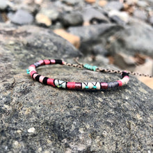 Load image into Gallery viewer, “Light it Up" Cotton with Ethiopian Opal and Turquoise Wanderlust Bracelet