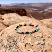 Load image into Gallery viewer, “Balance” Fiber Threads with Herkimer Diamond, Pearl, Turquoise Stone Wanderlust Bracelet