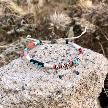 Load image into Gallery viewer, “Wandering Wolf" Fiber Threads with Herkimer diamond, Ethiopian opal, and Turquoise Stone Wanderlust Bracelet