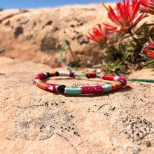 Load image into Gallery viewer, “Desert Paintbrush” Fiber Threads with Herkimer Diamond, Malachite, Opal Stone Wanderlust Bracelet