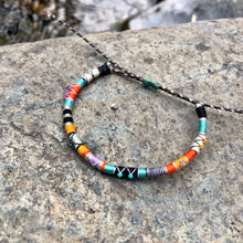 Load image into Gallery viewer, “Ignite" Cotton with Amethyst, Ethiopian Opal, Turquoise, Labradorite, and Seed Bead Wanderlust Bracelet