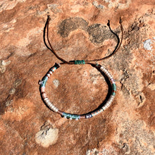 Load image into Gallery viewer, “Live Free" Fiber Threads with Pearl, Herkimer diamond, and Opal Stone Wanderlust Bracelet