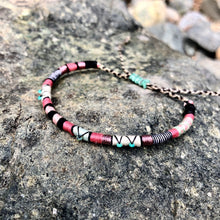 Load image into Gallery viewer, “Light it Up" Cotton with Ethiopian Opal and Turquoise Wanderlust Bracelet