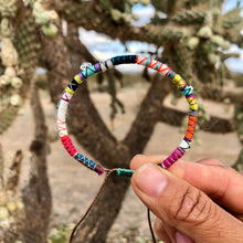 Load image into Gallery viewer, “The Hunter” Fiber Threads with Herkimer Diamond, Pearl, Malachite Stones Wanderlust Bracelet